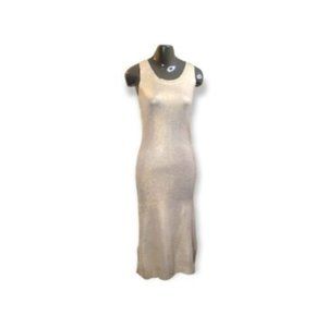 Jasmine Sportwear Women's Gold Sleeveless Scoop Neck Maxi Sweater Dress Size M